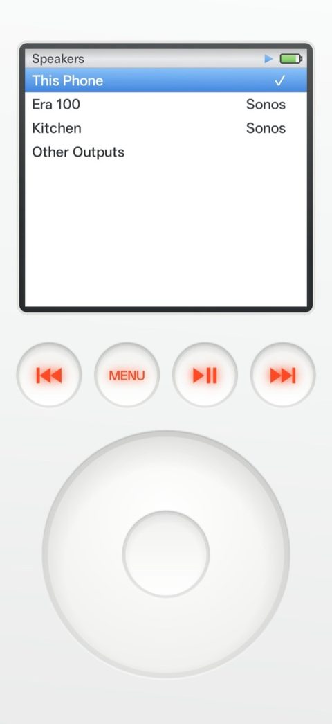 The Speakers menu with two Sonos rooms