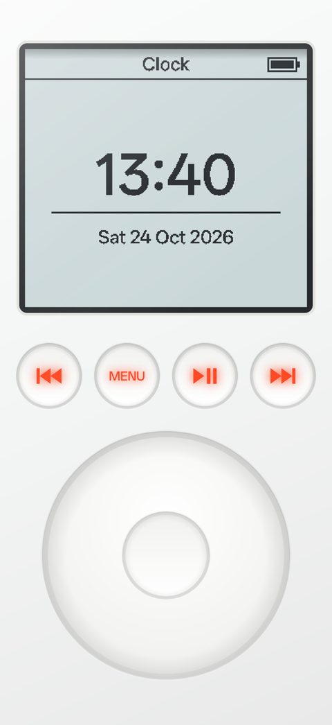 The clock in the big LCD font
