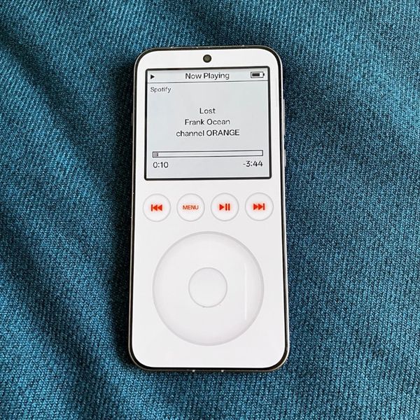 The white finish with the 3rd Gen Now Playing, Spotify playing Lost by Frank Ocean