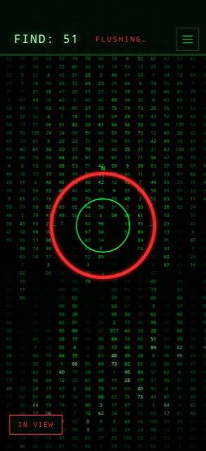 The Matrix flush: a red ring and a wave of scrambling digits